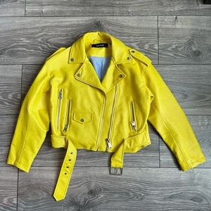 Yellow Zara Leather Jacket